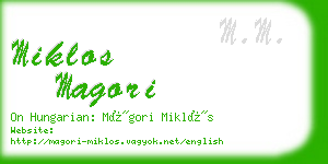 miklos magori business card